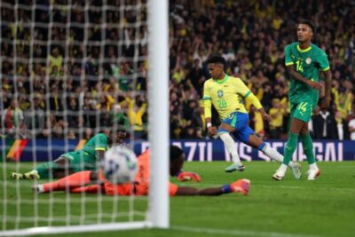 Estêvão brilha, Casemiro decide e Brasil supera Senegal em amistoso em Londres