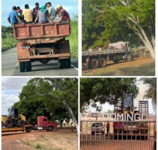 Máquinas e trabalhadores pagos pela Prefeitura de Vargem Grande seguem sendo flagrados trabalhando em fazenda do ex-prefeito CB
