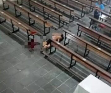 Homem corre para dentro de igreja católica após ser baleado na região da Cidade Operária