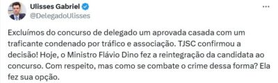 Hipocrisia suprema: Pela “democracia” STF interfere a favor de esposa de traficante que estava impedida de participar de concurso da policia….