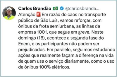 Governador Brandão anuncia reforço da frota de ônibus para o Enem em meio à greve da 1001