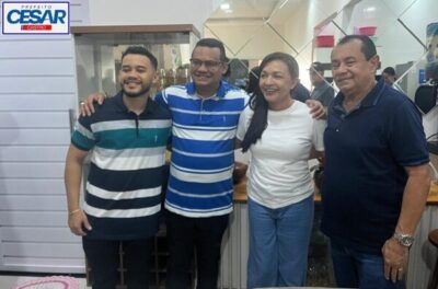 Prefeito de Cachoeira Grande, César Castro, recebe a senadora Eliziane Gama