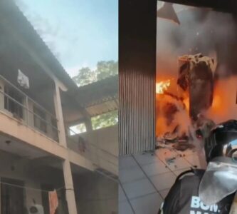 Bombeiros salvam gato em incêndio no Filipinho