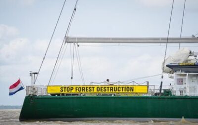 “Ação, Justiça, Esperança”: navio ativista do Greenpeace chega a Belém para a COP30