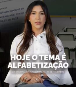 Larissa DP destaca importância da alfabetização e reforça compromisso com a educação das crianças brasileiras
