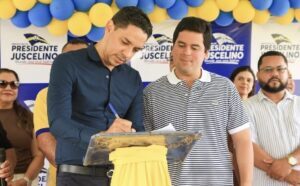 Prefeito Dr. Pedro recebem André Fufuca em Presidente Juscelino e assinam ordem de serviço para construção do Estádio Municipal