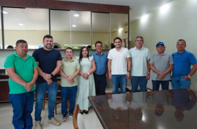 Raimundinho Audiolar é recebido por Juscelino Filho e Fred Maia em Trizidela do Vale