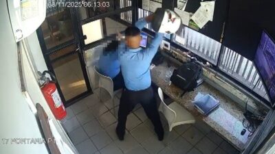 Mulher é atacada a capacetadas por colega de trabalho durante o expediente dentro de portaria de condomínio