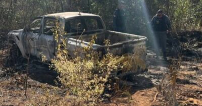 Caminhonete incendiada e corpo encontrado na carroceria na BR-230  no MA