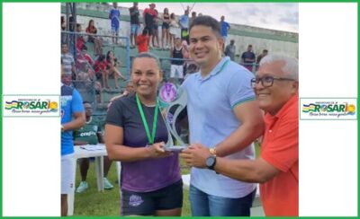 Prefeito Calvet Filho, participa da final do campeonato rosariense feminino de futebol 2023