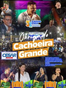 Prefeito de Cachoeira Grande, agradece o encerramento das comemorações dos 31 anos da festa da cidade