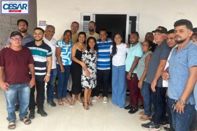 Prefeito de Cachoeira Grande, César Castro, recebe a senadora Eliziane Gama