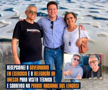 Prefeito de Barreirinhas. Dr. Amilcar Rocha, recebe governador em exercicio Felipe Camarão