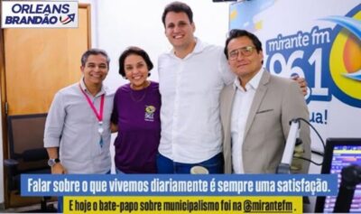 Secretário de Assuntos Municipalistas, Orleans Brandão, da entrevista na Rádio Mirante FM, no Jornal Na Mira