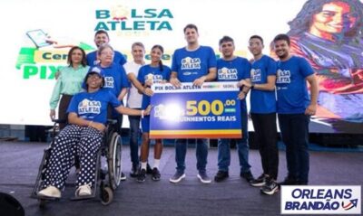 Secretário Municipalista Orleans Brandão participa da cerimônia de entrega do Pix Bolsa Atleta!