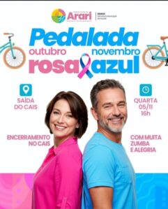 Prefeitura de Arari promove a “Pedalada Rosa e Azul” em campanha de conscientização sobre saúde
