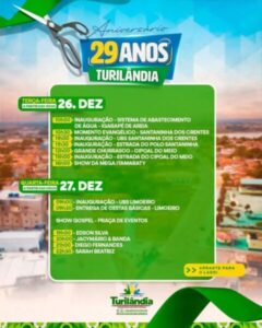 Ta chegando a Hora – De 26 a 28 de dezembro Turilândia comemora 29 anos de emancipação no maior evento da história do município