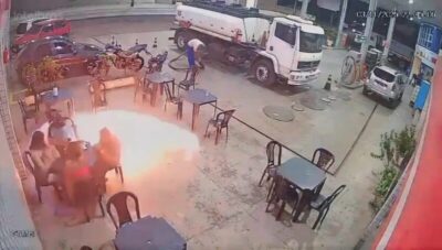 VÍDEO: Fogo se espalha em posto de combustíveis após cliente acender cigarro no Maranhão