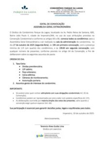 EDITAL DE CONVOCAÇÃO ASSEMBLEIA GERAL EXTRAORDINÁRIA