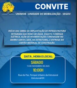 GOVERNO DO DF AUTORIZA OBRAS DE REGULARIZAÇÃO NO SETOR SANTA LUZIA, NA ESTRUTURAL