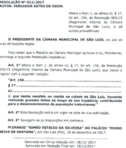 NÃO PODE! Título de Cidadão de São Luís a Lula é ilegal
