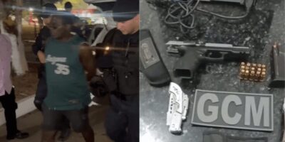 Motorista com sinais de embriaguez se envolve em acidente e é preso com pistola no carro, na Av. dos Africanos