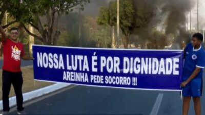 Moradores fecham Avenida dos Africanos em protesto por infraestrutura na Areinha