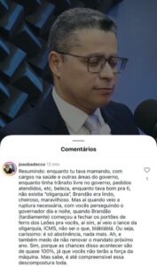 Internauta dá “enquadrada” em Carlos Lula e expõe o que seria “abstinência” de poder