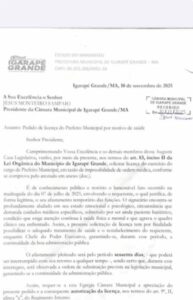 Indiciado por homicídio, prefeito de Igarapé Grande pede novo afastamento