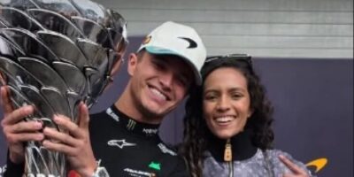 Rayssa Leal marca presença no GP de São Paulo e posa com vencedor Lando Norris
