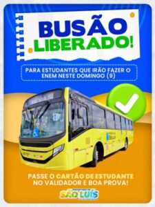 Prefeitura de São Luís realiza operações especiais de trânsito e transporte e garante ônibus gratuito para estudantes durante o ENEM 2025