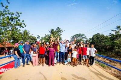 Em Palmeirândia, Governo do Maranhão entrega ponte de concreto, sistema de abastecimento d’água, veículos para a prefeitura e vistoria obras em andamento