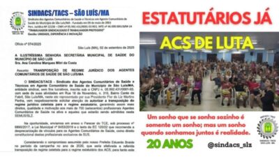 SINDACS/TACS : pressiona Braide por cumprimento de lei e promessa de campanha, mas Prefeitura diz NÃO