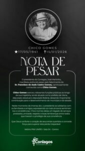 Presidente do Conlagos, José Martinho, manifesta pesar pela morte do ex-prefeito de Viana Chico Gomes