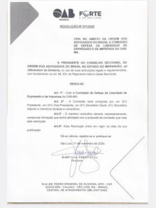 OAB convoca advocacia maranhense para defesa institucional da liberdade de expressão