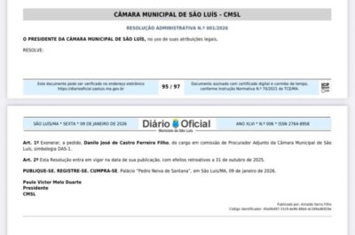 Filho do procurador-geral de Justiça é exonerado da Câmara de São Luís