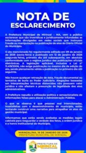 Veja Agora: Publicação no Diário Oficial de Mirinzal ocorreu dentro do prazo legal