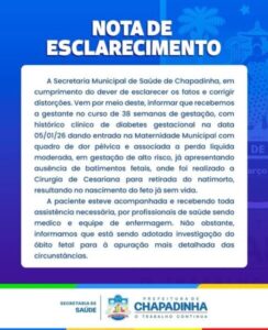 Prefeitura Promete Investigar Morte de Criança na Maternidade