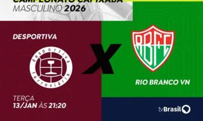 TV Brasil exibe jogo entre Desportiva Ferroviária e Rio Branco