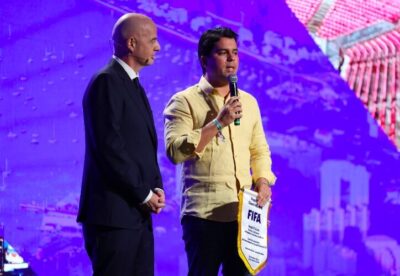 Fufuca no lançamento da marca da Copa do Mundo Feminina 2027