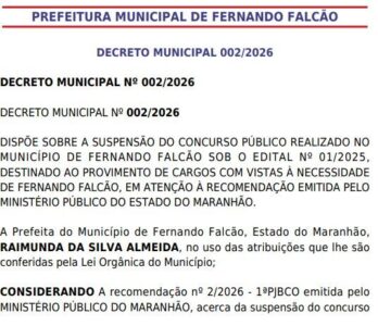 MP intervém e prefeita suspende concurso investigado por aprovação de familiares