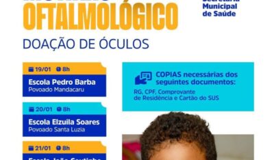 Prefeitura de Matões realiza Mutirão Oftalmológico com atendimentos na sede e povoados