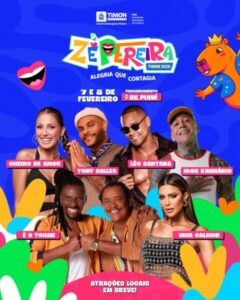 Timon vai ferver: Zé Pereira 2026 confirma grandes atrações nacionais nos dias 7 e 8 de fevereiro