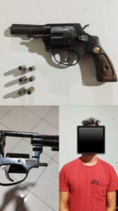 POLÍCIA MILITAR APREENDE ARMA DE FOGO DURANTE BARREIRA NA MA-020 EM PERITORÓ