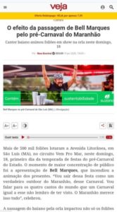 DEU NA VEJA: O efeito da passagem de Bell Marques pelo pré-Carnaval do Maranhão*