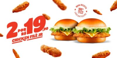Bob’s aposta na força do frango e lança Dupla Chicken Filé Jr por R$ 19,90