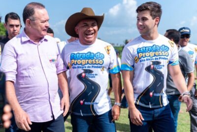Prefeito Didi do PP, governador Carlos Brandão e ministro André Fufuca entregam Estrada do Progresso em Alto Alegre do Pindaré