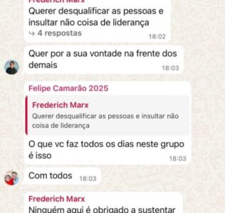 Camarão xinga e bate-boca com presidente municipal do PT Maranhão em grupo de WhatsApp