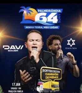 Prefeito Edilson da Alvorada anuncia atração gospel nacional para os 64 anos de Palmeirândia