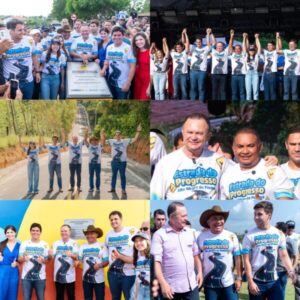 Prefeito Didi do PP, governador Carlos Brandão e ministro André Fufuca entregam Estrada do Progresso em Alto Alegre do Pindaré